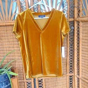Modcloth gold velvet top